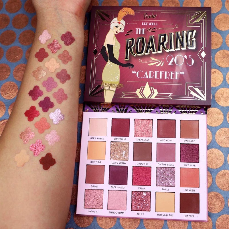 RUDE Roaring 20â€™s Eyeshadow Palette | Bold, Velvety Matte & Shimmer Shades for Vintage Glam Looks | Blendable, High-Pigment, Vegan & Cruelty-Free Makeup Palette [Carefree] - Image 2